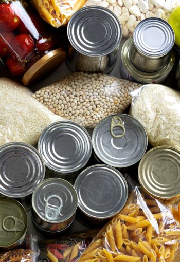 Set,Of,Raw,Cereals,,Grains,,Pasta,And,Canned,Food,On